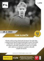 L-074 Tom Slončík FORTUNA:LIGA 2022/23 LIVE