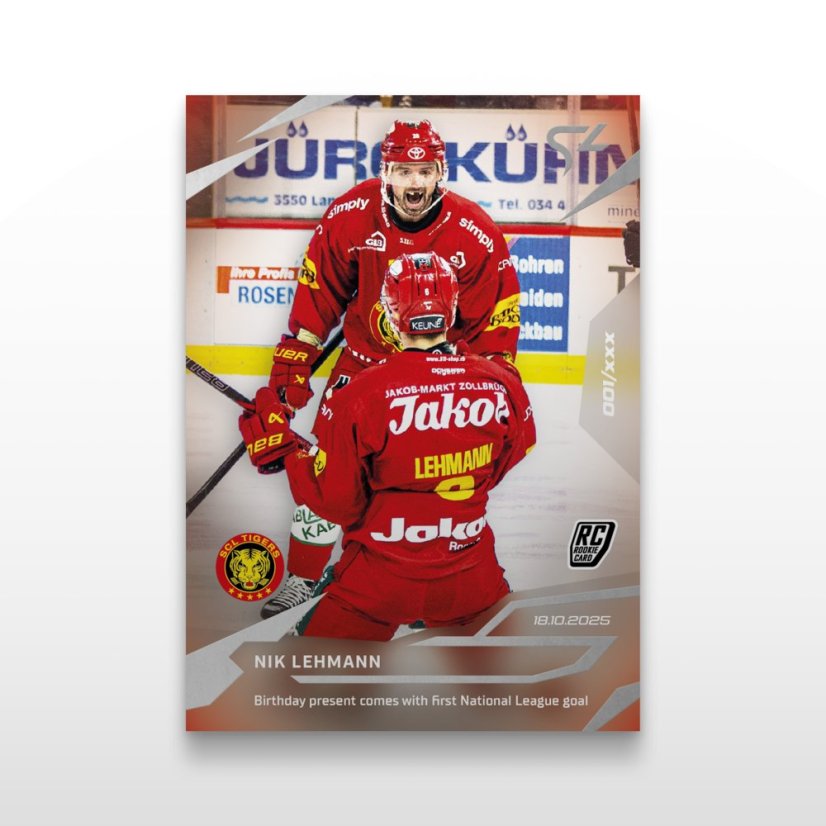 Hokejová kartička L-13 Nik Lehmann - SportZoo National League 2025/26 LIVE