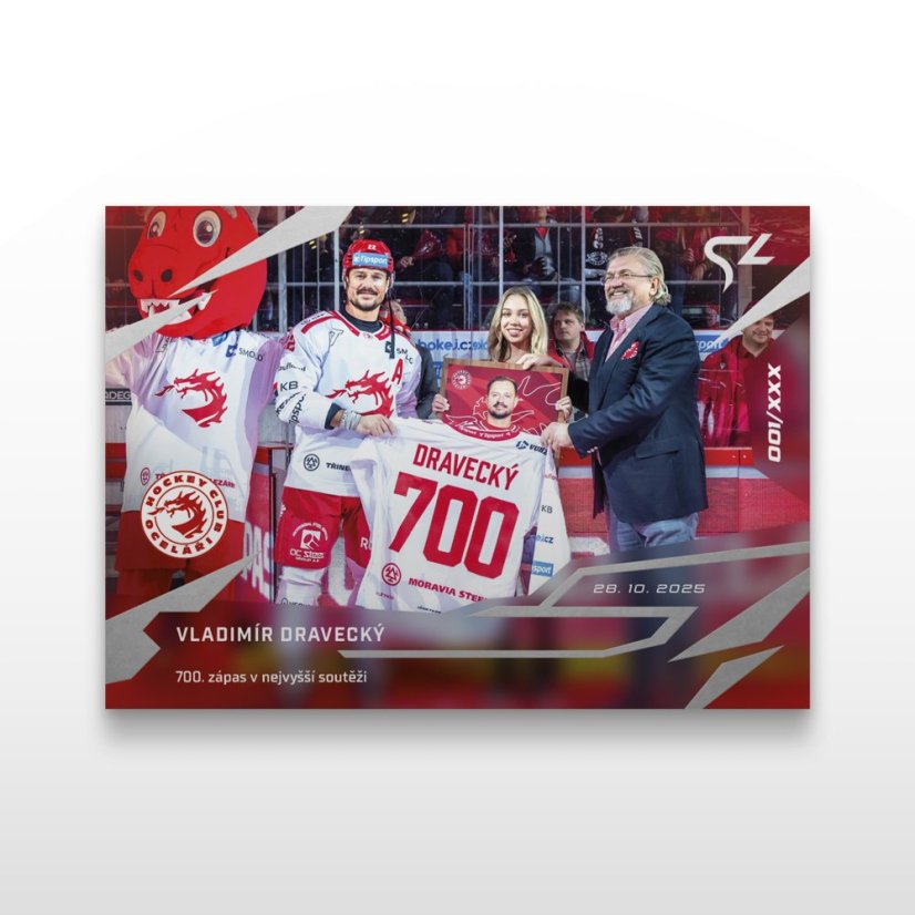 Hokejová  kartička L-10 Vladimír Dravecký - SportZoo Tipsport ELH 2025/26 LIVE