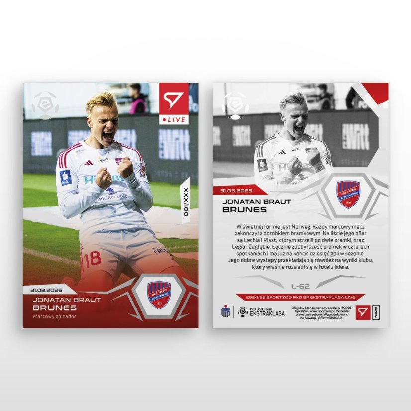 L-62 Jonatan Braut Brunes PKO BP Ekstraklasa 2024/25 LIVE