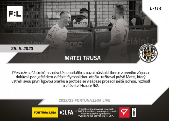 L-114 Matej Trusa FORTUNA:LIGA 2022/23 LIVE