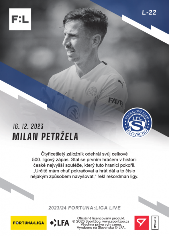 L-22 SADA Milan Petržela FORTUNA:LIGA 2023/24 LIVE + HOLDER