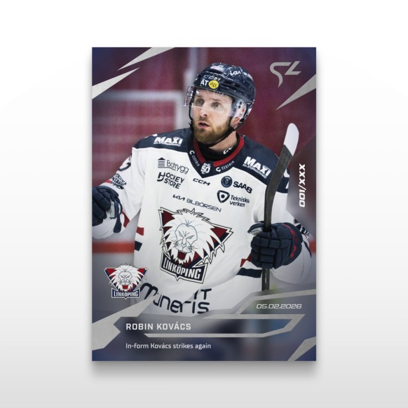 Hockey-samlar­kort L-26 Robin Kovács – SportZoo Svenska hockeyligan 2025/26 LIVE