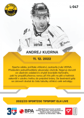 L-047 Andrej Kudrna TELH 2022/23 LIVE