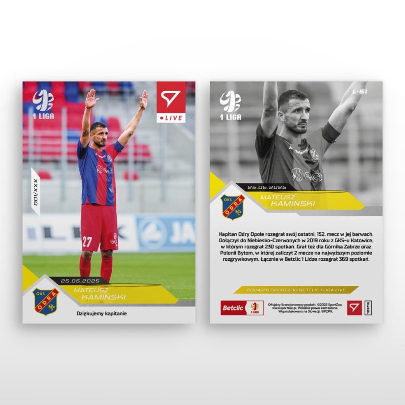 L-51 Mateusz Kamiński Betclic 1 Liga 2024/25 LIVE + UCHWYT