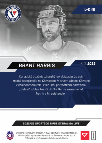 L-049 Brant Harris TEL 2022/23 LIVE