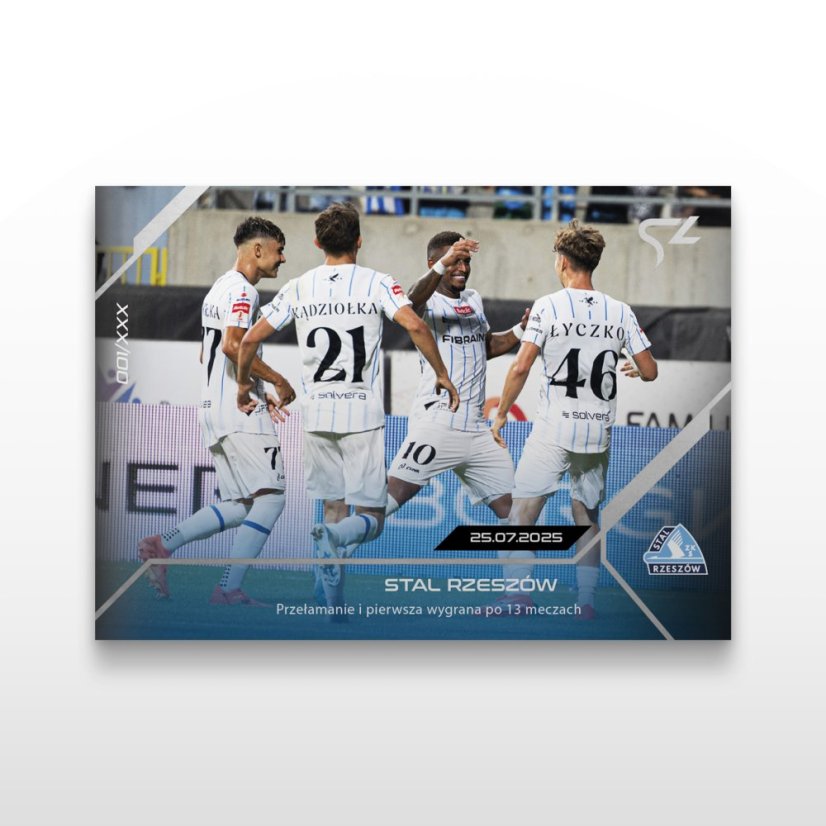 Karta piłkarska L-04 Stal Rzeszów - SportZoo Betclic 1 Liga 2025/26 LIVE