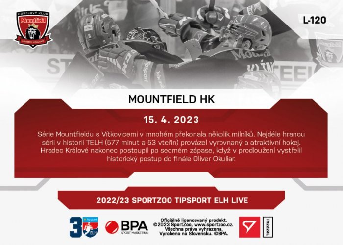 L-120 Mountfield HK TELH 2022/23 LIVE