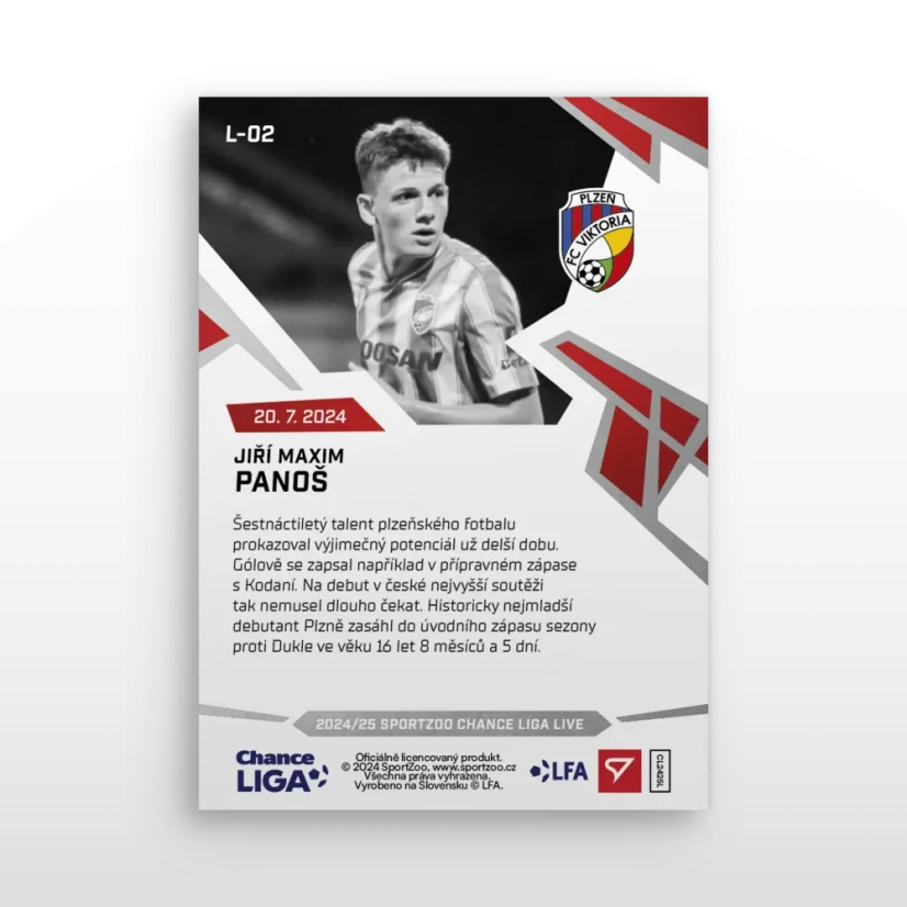L-02 Jiří Maxim Panoš Chance Liga 2024/25 LIVE