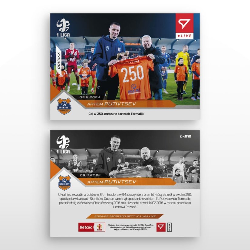 L-22 ZESTAW Artem Putivtsev Betclic 1 Liga 2024/25 LIVE + UCHWYT