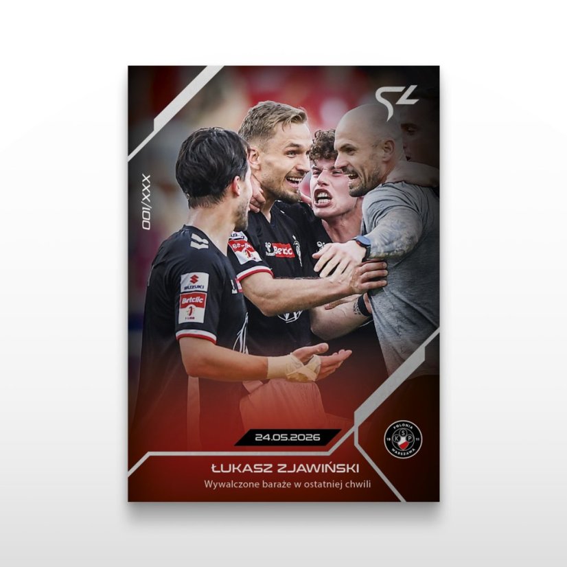Football trading card L-53 Łukasz Zjawiński - SportZoo Betclic 1 Liga 2025/26 LIVE