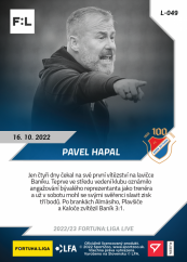 L-049 Pavel Hapal FORTUNA:LIGA 2022/23 LIVE