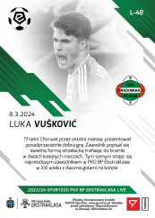 L-48 Luka Vušković PKO Bank Polski Ekstraklasa 2023/24 LIVE