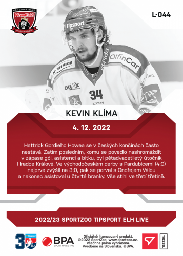 L-044 Kevin Klíma TELH 2022/23 LIVE