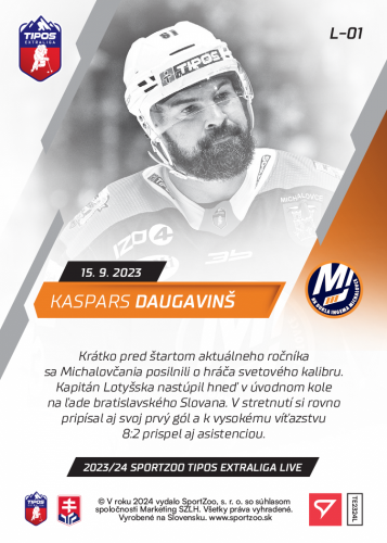 L-01 SADA Kaspars Daugavinš TEL 2023/24 LIVE + HOLDER