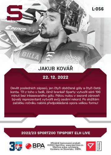L-056 Jakub Kovář TELH 2022/23 LIVE