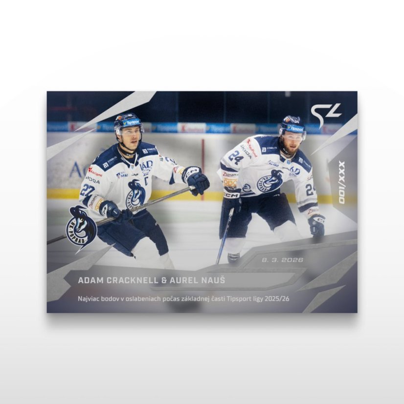 Karta hokejowa L-52 ADAM CRACKNELL & AUREL NAUŠ  - SportZoo Tipsport liga 2025/26 LIVE