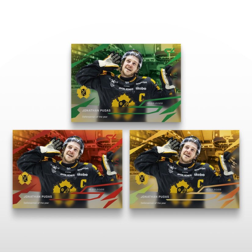 Hokejová  kartička L-42 Jonathan Pudas - SportZoo Svenska hockeyligan 2025/26 LIVE