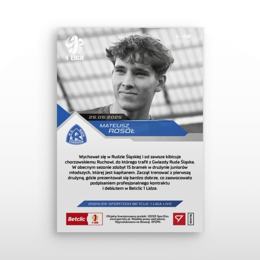 L-46 Mateusz Rosół Betclic 1 Liga 2024/25 LIVE