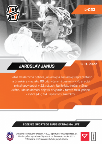 L-033 Jaroslav Janus TEL 2022/23 LIVE