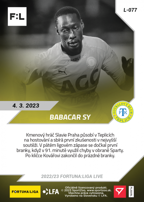 L-077 Babacar Sy FORTUNA:LIGA 2022/23 LIVE