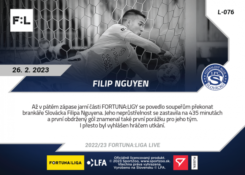 Set 21. kola (4 karty L-073 - L-076) FORTUNA:LIGA 2022/23 LIVE