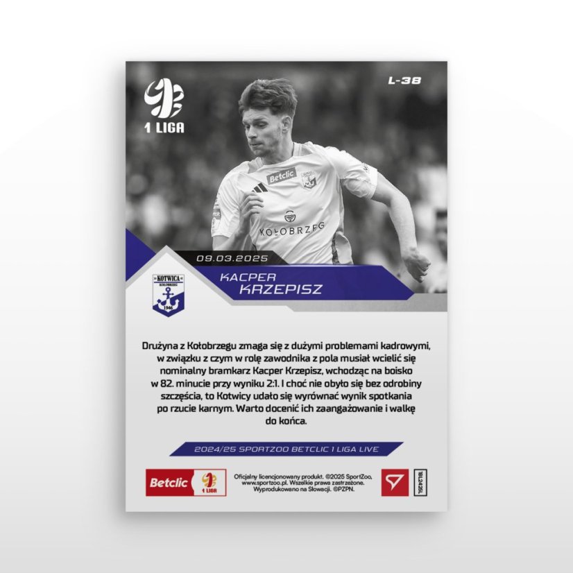 L-38 Kacper Krzepisz Betclic 1 Liga 2024/25 LIVE