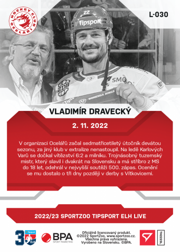 L-030 Vladimír Dravecký TELH 2022/23 LIVE