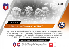 L-39 HK Dukla Ingema Michalovce TEL 2023/24 LIVE