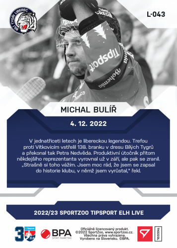 L-043 Michal Bulíř TELH 2022/23 LIVE