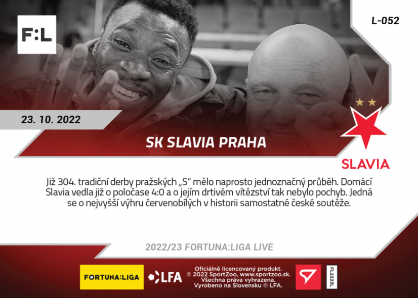 L-052 SK Slavia Praha FORTUNA:LIGA 2022/23 LIVE