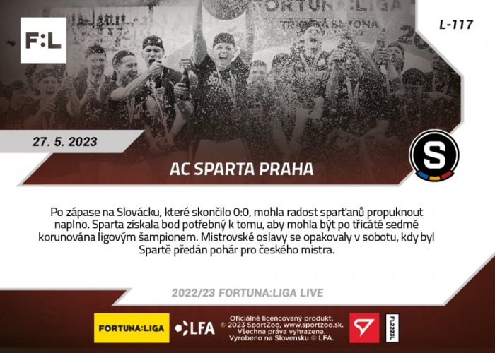 L-117 AC Sparta Praha FORTUNA:LIGA 2022/23 LIVE