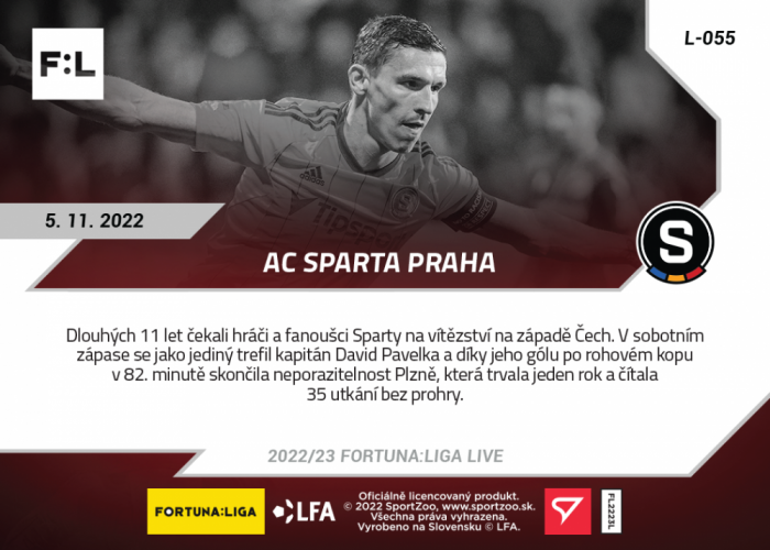 L-055 AC Sparta Praha FORTUNA:LIGA 2022/23 LIVE