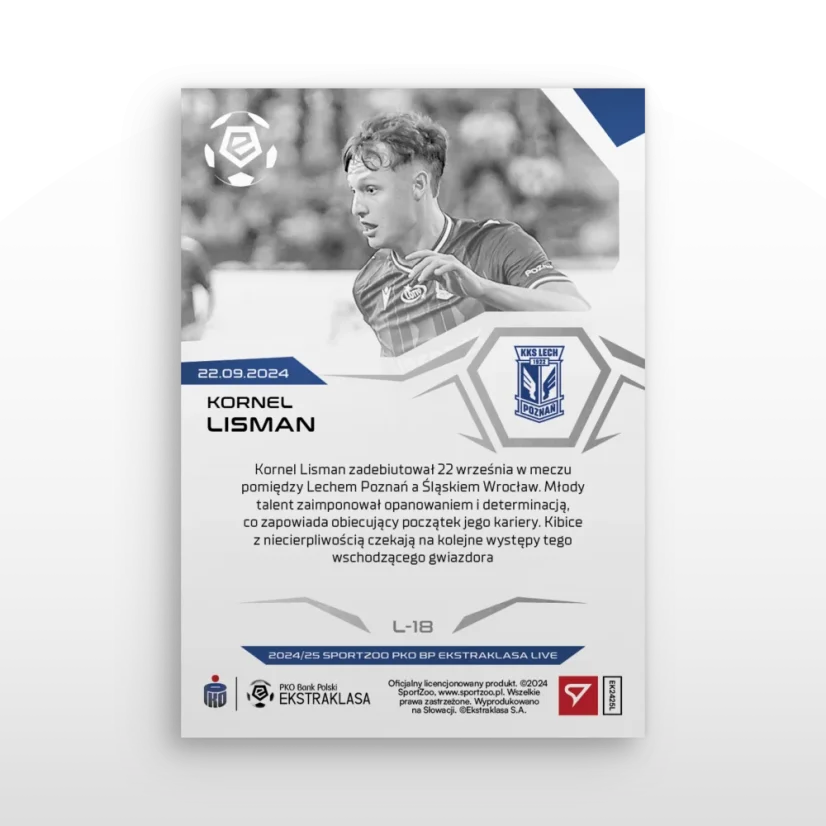 L-18 Kornel Lisman  PKO BP Ekstraklasa 2024/25 LIVE