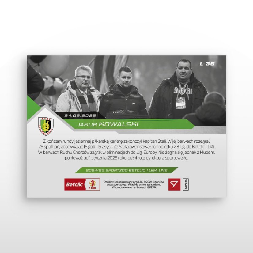 L-36 SADA Jakub Kowalski Betclic 1 Liga 2024/25 LIVE + HOLDER