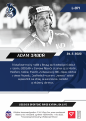 L-071 Adam Drgoň TEL 2022/23 LIVE