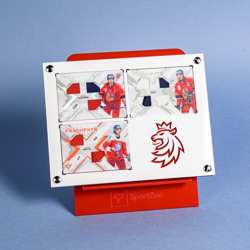 Holder Hokejové Česko “Fragments” na 2 kartičky 130PT a 1 kartičku 180PT so stojanom