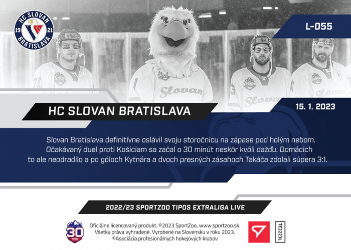 L-055 HC Slovan Bratislava TEL 2022/23 LIVE