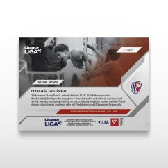 Futbalová kartička L-42 Tomáš Jelínek - SportZoo Chance Liga 2025/26 LIVE