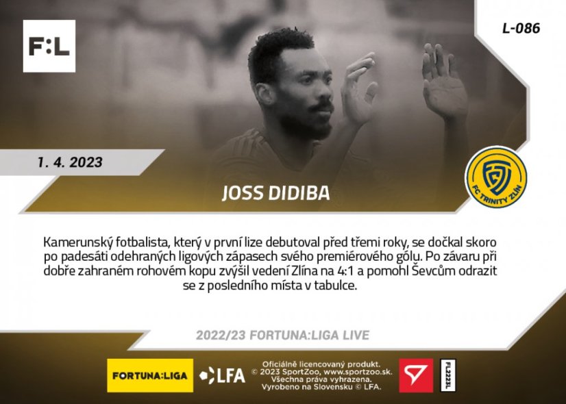 Set 25. kola (3 karty L-086 - L-088) FORTUNA:LIGA 2022/23 LIVE