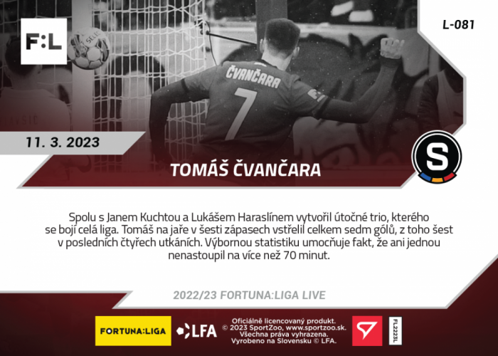 L-081 Tomáš Čvančara FORTUNA:LIGA 2022/23 LIVE