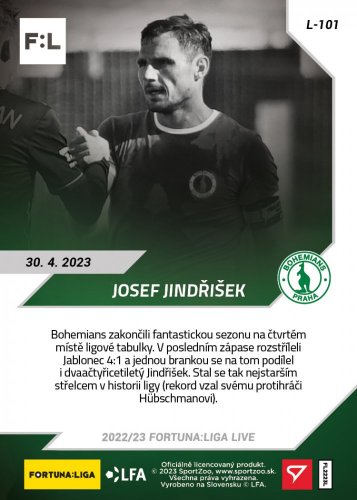 L-101 Josef Jindřišek FORTUNA:LIGA 2022/23 LIVE
