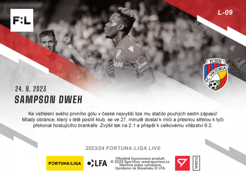 L-09 SADA Sampson Dweh FORTUNA:LIGA 2023/24 LIVE + HOLDER