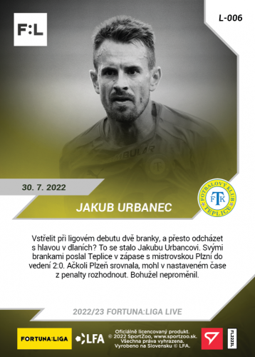 L-006 Jakub Urbanec FORTUNA:LIGA 2022/23 LIVE