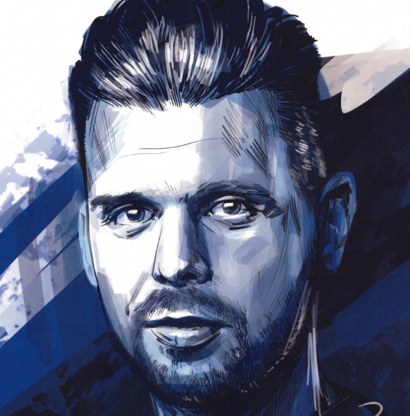 Podpísaný portrét Slovenskí Sokoli 2021 x/4 - Michal Ďuriš