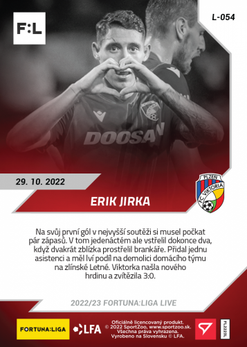 L-054 Erik Jirka FORTUNA:LIGA 2022/23 LIVE