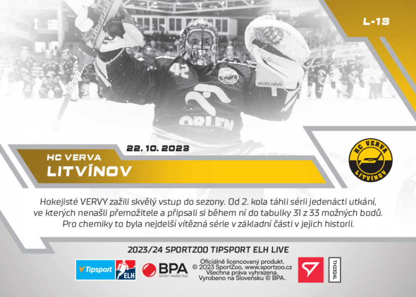 L-13 HC VERVA Litvínov TELH 2023/24 LIVE