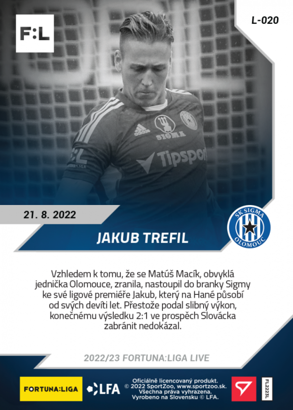 Set 4. kola (6 karet L-017 - L-022) FORTUNA:LIGA 2022/23 LIVE