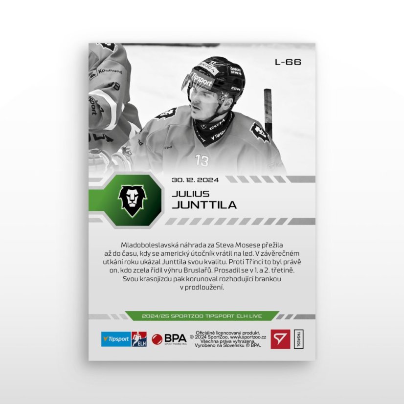 L-66 Julius Junttila TELH 2024/25 LIVE