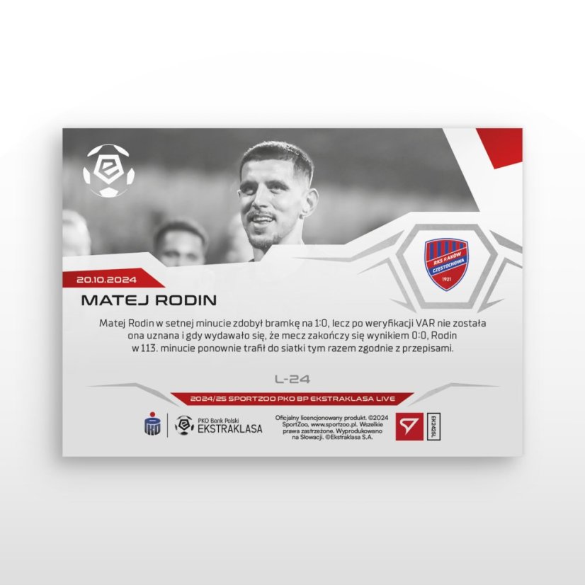 L-24 Matej Rodin PKO BP Ekstraklasa 2024/25 LIVE